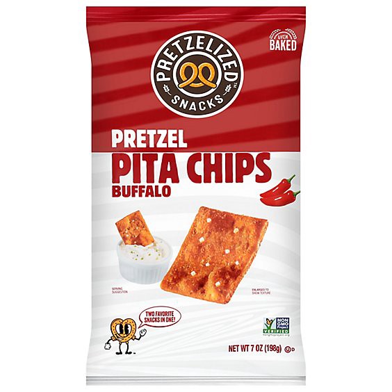 slide 1 of 1, Pretzelized Buffalo Prtzl Pita Chips - 7 Oz, 7 oz