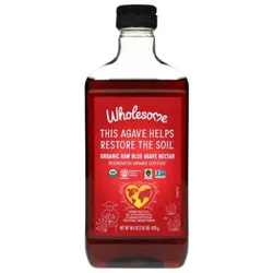 Wholesome Agave Blue Raw Regenerative Organic - 18.5 Fz