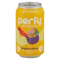 Perfy Superfood Soda Tropical Citrus - 12 Oz