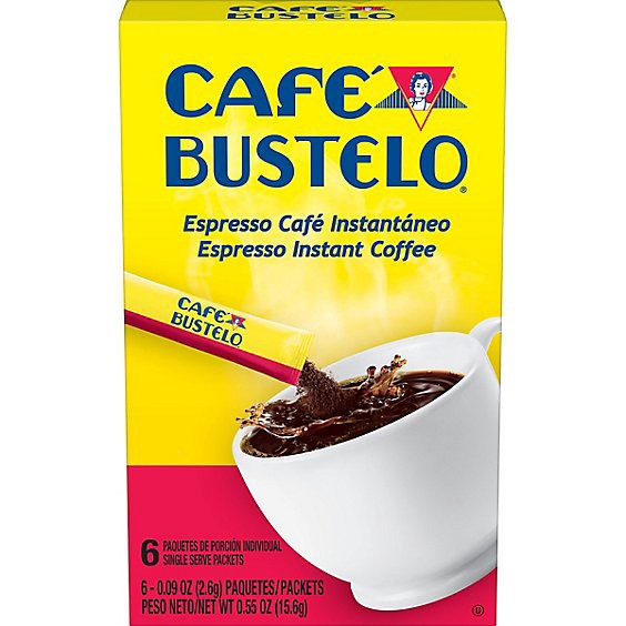 slide 1 of 1, Cafe Bustelo 0.55 Ounce Caffeinated Instant 6 Count Packet - 0.55 Oz, 0.55 oz