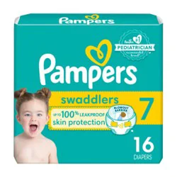 Pampers Swaddlers Diapers Base Version 2x/duo 7/giant Plus - 16 Ct