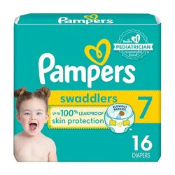 Pampers Swaddlers Diapers Base Version 2x/duo 7/giant Plus - 16 Ct