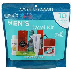 Mens Resealable Bag Travel Kit 10pc - 10 Ct