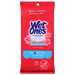 Wet Ones Antibacterial Hand Wipes Fresh Scent 20ct Travel Pack - 20 Ct