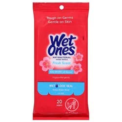 Wet Ones Antibacterial Hand Wipes Fresh Scent 20ct Travel Pack - 20 Ct