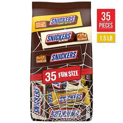Snickers Snickers Almond & Snickers Crunchy Peanut Butter Chocolate Halloween Candy - 35 Count