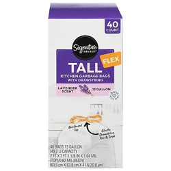 Signature Select Bags Tall Kitchen Lavender Scent 13 Gallon 40 Ct - 40 Ct