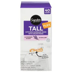 Signature Select Bags Tall Kitchen Lavender Scent 13 Gallon 40 Ct - 40 Ct