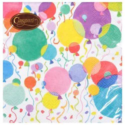 Balloons And Confetti White Cocktail Napkin - Ea