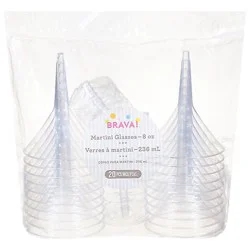 Bpp Plastic Martini Glass - Clear - 20 Ct