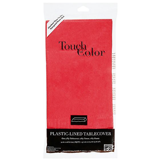 slide 1 of 1, Table Mate Patry Expressions Red Plastic Tablecover - 54 X 108 Inch, 1 ct