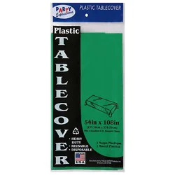 Table Mate Party Expressions Green Plastic Tablecover 54 Inch X 108 Inch - Each