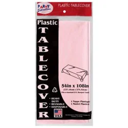 Table Mate Party Expressions Pink Plastic Table Cover 54 X 108 Inch - Each
