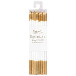 Caspari Birthday Slims-White - 20 Ct