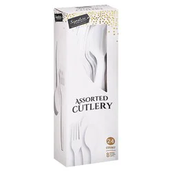 Signature Select White Assorted Cutlery - 24 Count