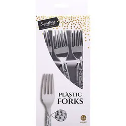 Signature Select Forks Hammered Silver - 24 Count