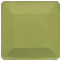 Caspari Grosgrain Border Moss Green Salad Plate - 8 Ct
