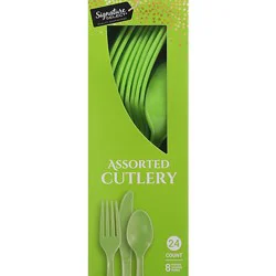 Signature Select Assorted Fresh Green Cutlery - 24 Count