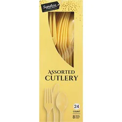 Signature Select Assorted Yellow Cutlery - 24 Count