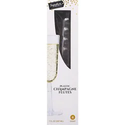 Signature Select Champagne Flutes Clear 7 Fl. Oz. - 4 Count