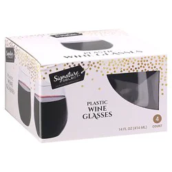 Signature Select Clear Stemless Wine Glass 14 Fl. Oz. - 4 Count