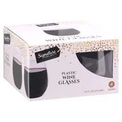 Signature Select Clear Stemless Wine Glass 14 Fl. Oz. - 4 Count