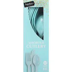 Signature Select Spa Blue Cutlery 24 Count - Each