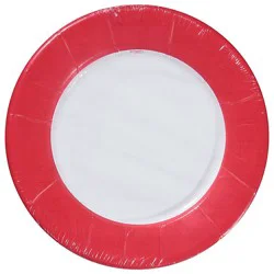 Linen Red Salad Plates - 8 Ct