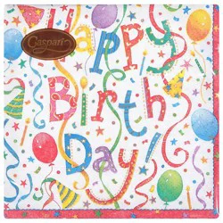 Caspari Happy Birthday Cocktail Napkin - 20 Ct