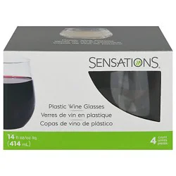 Sens Clr Stmls Wine Gls 14oz - 4 Ct