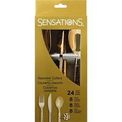 Sensations Cutlery Assorted Gold - 24 Count