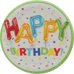 Unique Happy Balloon Bday 7in Plate - 8 Ct