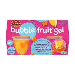 Del Monte Bubble Fruit Pineapple Gel Tropical Fruit Cup Snacks - 4 - 4.5 Oz