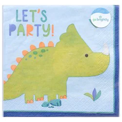 Amscan Lunch Napkins Printed 2 Ply Partysaurus - 16 Count