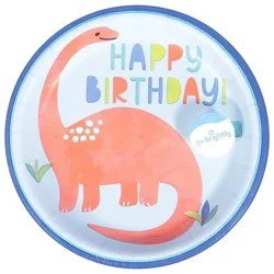 Amscan 6.75 Inch Printed Dessert Plates Partysaurus - 8 Count