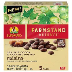 Sun-Maid Farmstand Reserve Sea Salt Chocolate Carmel Raisins 5-.8oz - 5-.8 Oz