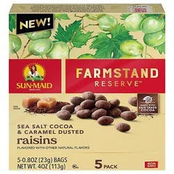 Sun-Maid Farmstand Reserve Sea Salt Chocolate Carmel Raisins 5-.8oz - 5-.8 Oz