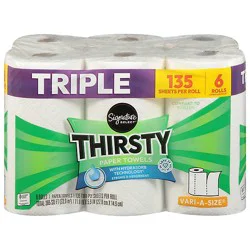 Signature Select Paper Towel Thirsty Vari-A-Size Triple 6 Rl - 6 Rl