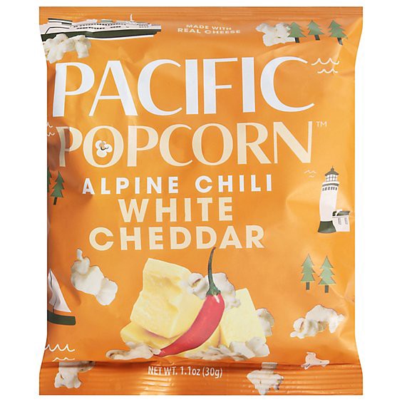 slide 1 of 1, Pacific Popcorn Alpine Chili White Cheddar 1.1oz - 1.1 Oz, 1.1 oz