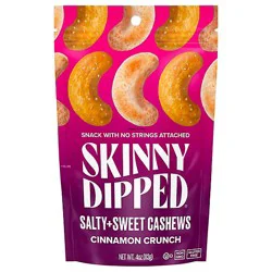 Skinnydipped Salty & Sweet Cinnamon Crunch Cashews Pouch - 4 Oz
