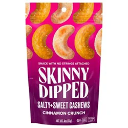 Skinnydipped Salty & Sweet Cinnamon Crunch Cashews Pouch - 4 Oz