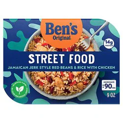 Ben's Original Street Food Jamaican Jerk Style Beans & Rice With Chicken Prepared Entree - 9 Oz​​