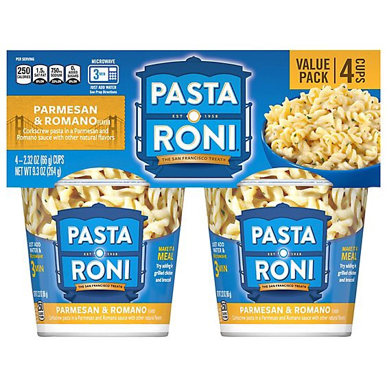 slide 1 of 1, Pasta Roni Corkscrew Pasta Parmesan & Romano Flavor 2.32 Oz 4 Count - 4-2.32 Oz, 9.3 oz