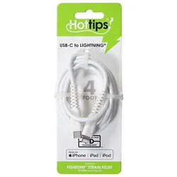 Hottips Usb-If Certified Type-Cto Mfi Certified Lightningpower Delivery Charge & Sync Cable 4f - Ea