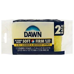 Dawn 2-In-1 Scrubber & Absorbent Sponge 2 Ct - 2 Ct