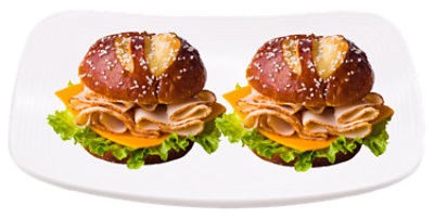 slide 1 of 1, Readymeals Turkey Pretzel Duo Sandwich - Each, 1 ct