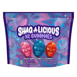 Shaq-A-Licious Gummies Pouch Peach, Orange And Berry Punch Flavors - 11.8 Oz