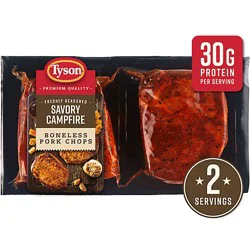 Tyson Boneless Pork Chops Savory Campfire - 12 Oz