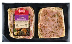 Tyson Boneless Pork Chops Classic Garlic & Herb 12 Oz - 12 Oz