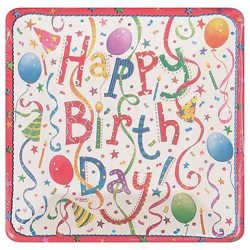 Caspari Happy Birthday Salad Plate - 8 Ct